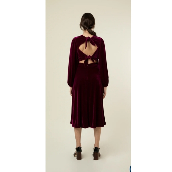 FRNCH PARIS Galane Midi Velvet Dress Small - Picture 4 of 7